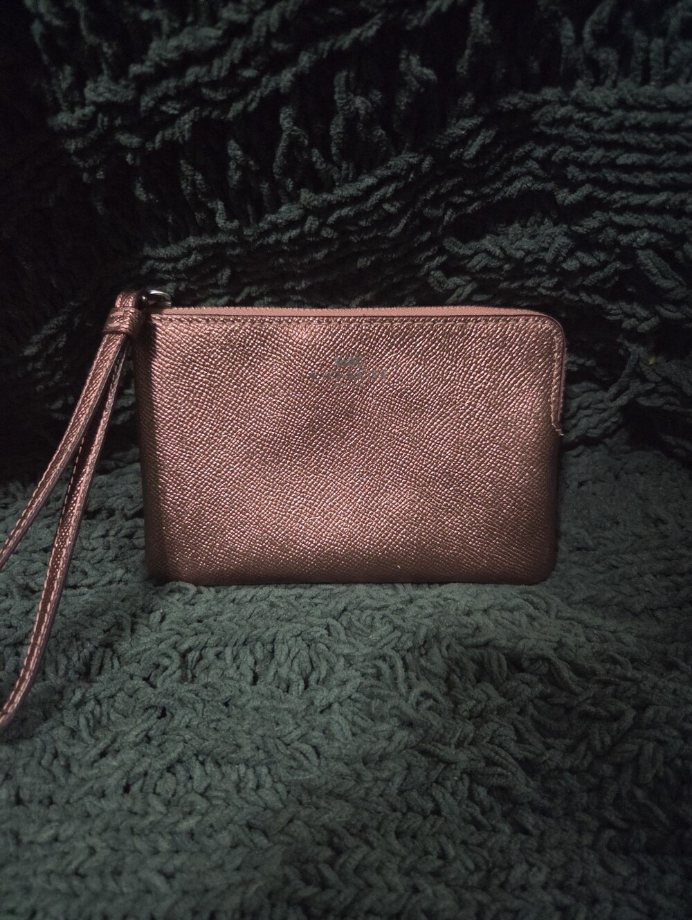 Coach Metallic Zip Wristlet